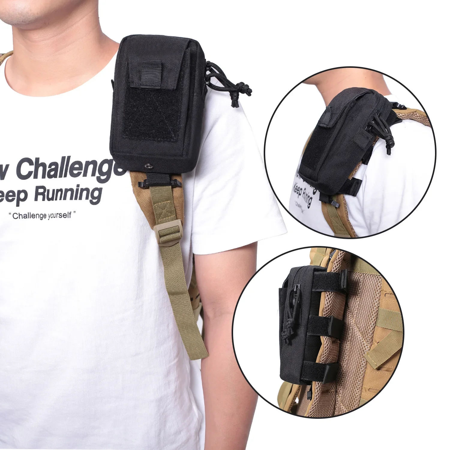 Edc Carry Kit - Pasek do plecaka Molle z uchwytem
